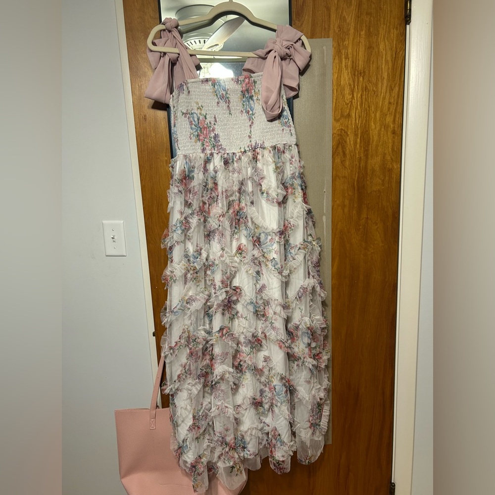 Pinkblush Floral Ruffle Maternity Dress